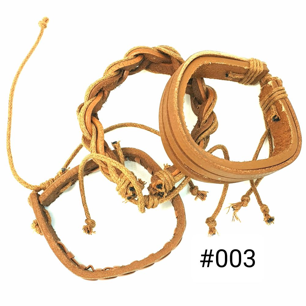 #003|Leather Adjustable Bracelet Set