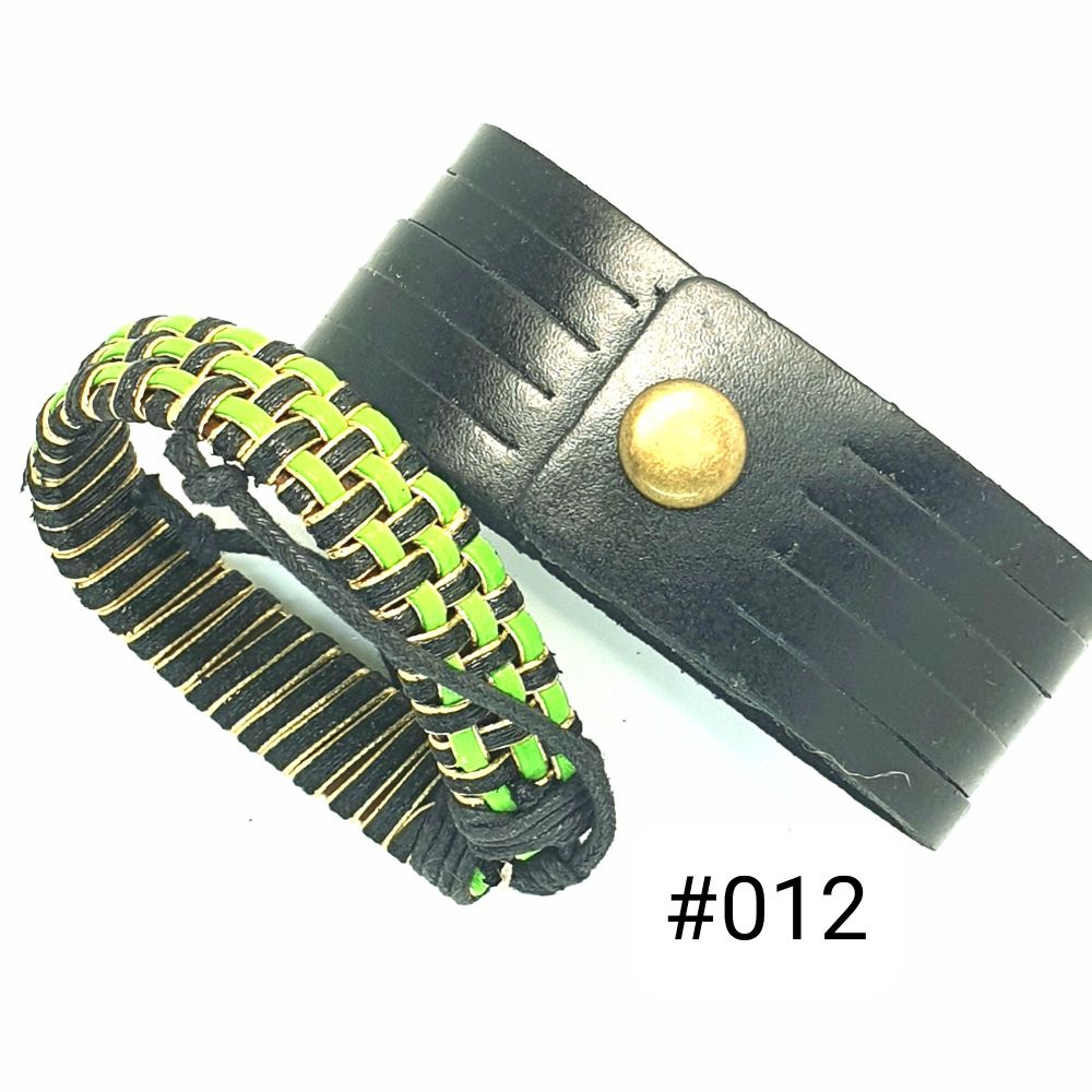 #012|Leather Adjustable Bracelet Set
