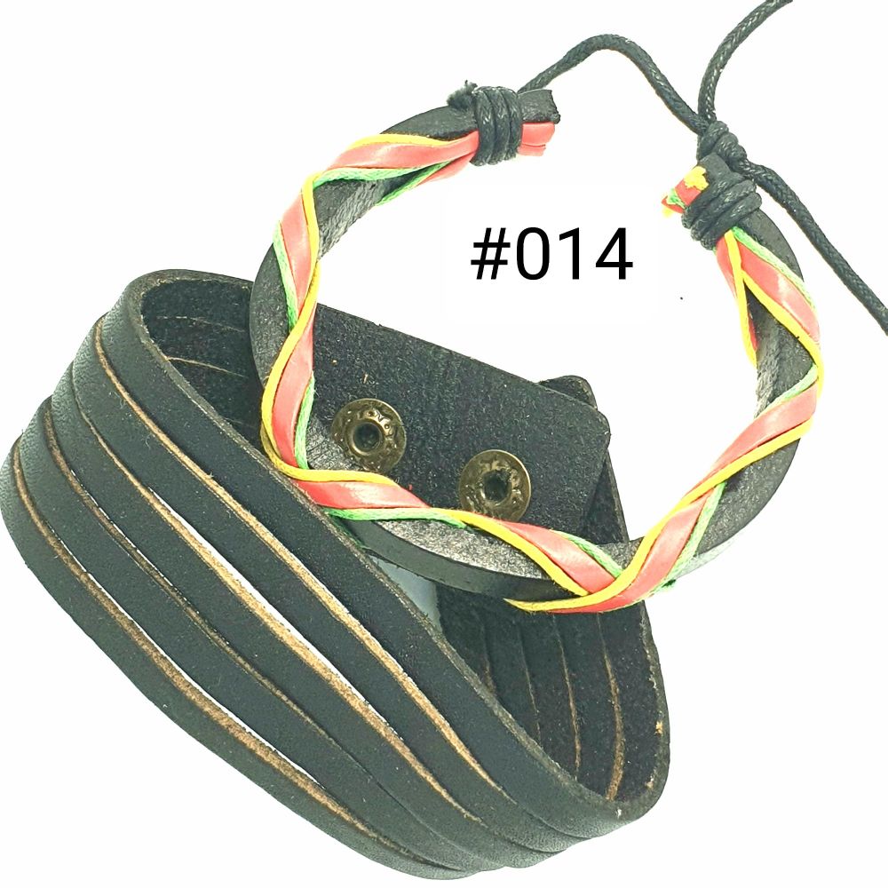 #014|Leather Adjustable Bracelet Set