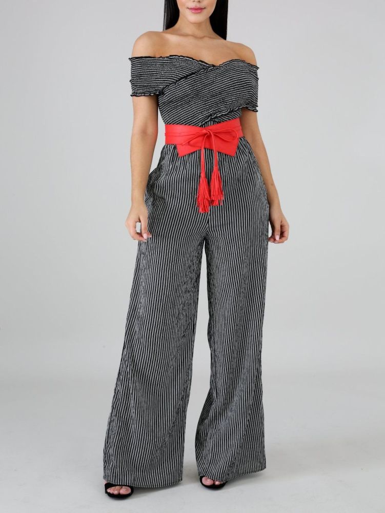 Vintage Stretch Fabric Jumpsuit Size: M