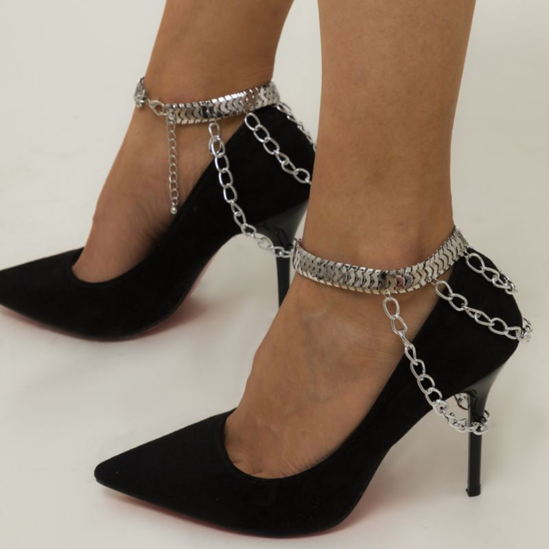 Sliver Fashion Multi-Layer Anklet