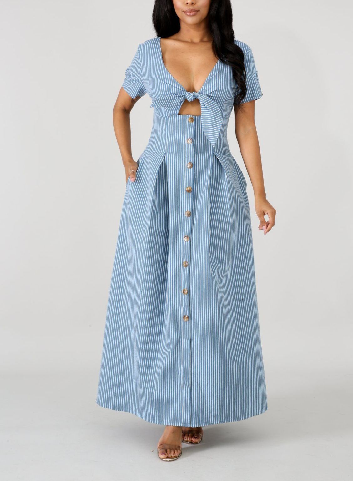 Fashion Statement Denim Dress Size: S