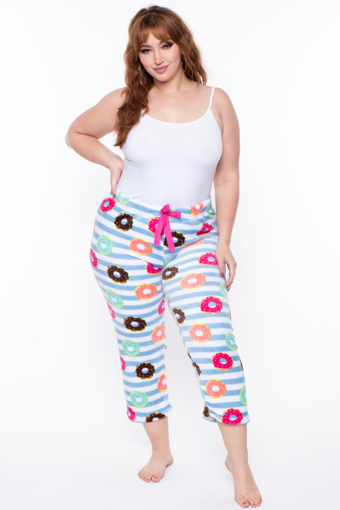 Donuts And Stripes Print Lounge Pant Size Size: 1XL
