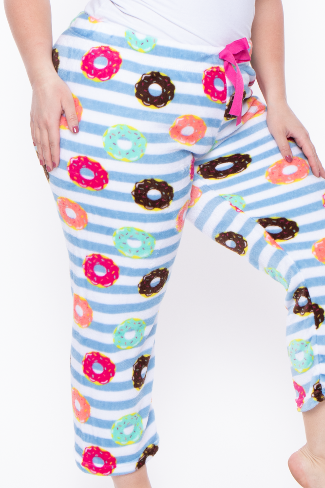 Donuts And Stripes Print Lounge Pant Size Size: 1XL