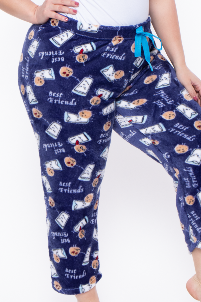 Blue Cookies And Milk Print Lounge Pant Size: 2XL