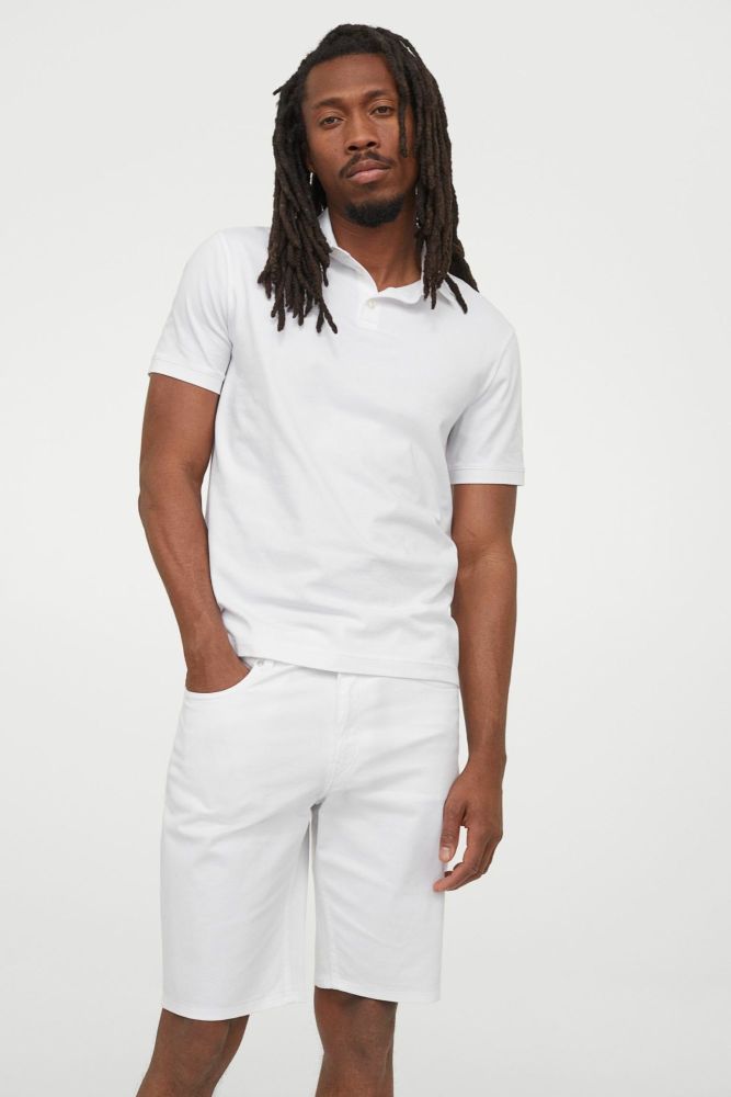 White Slim Fit Polo Shirt Size: M