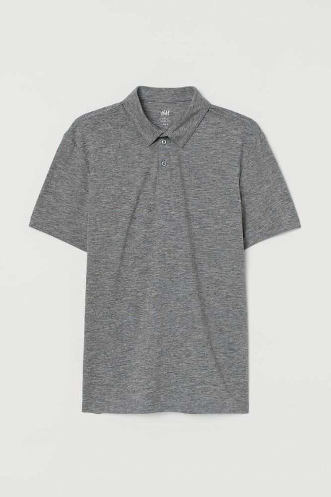 Gray Slim Fit Polo Shirt Size: 1XL