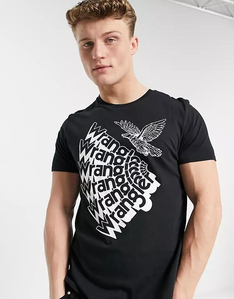 Black Wrangler Printed T-shirt Size: S