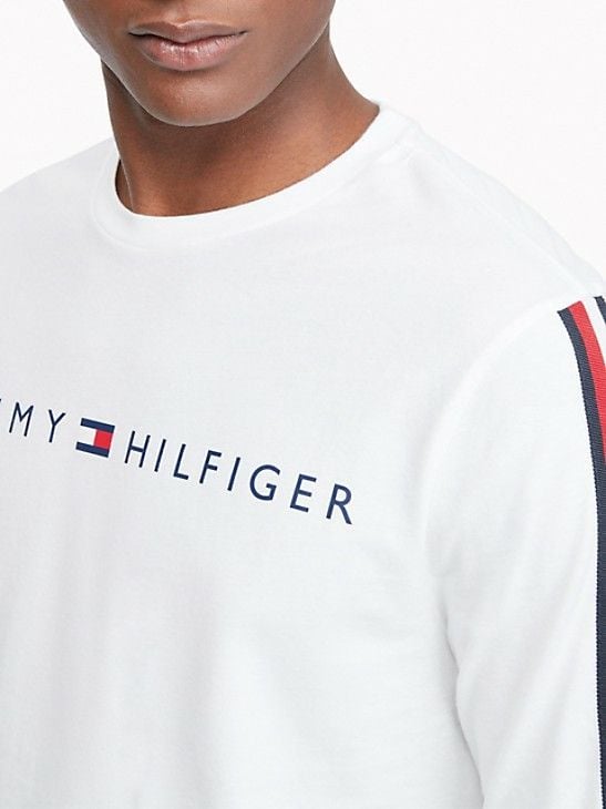 Tommy Hilfiger White Long Sleeve Henley T-Shirt Size: L