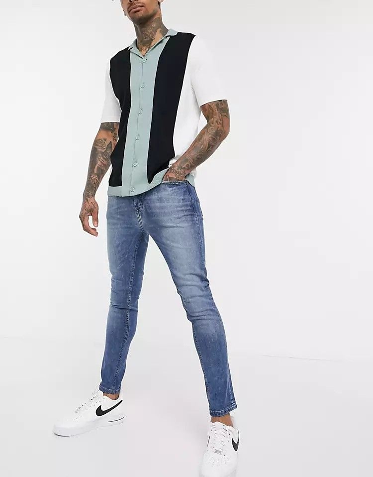 New Look Spray On Washed Jeans Size: W34 L32