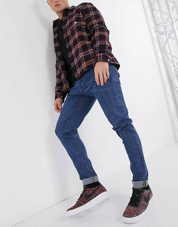 Mid Blue Skinny Jeans Jeans Size: W30 L32