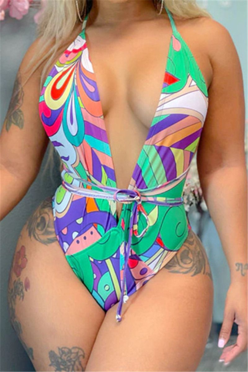 Printed One-piece Bikini Size: L