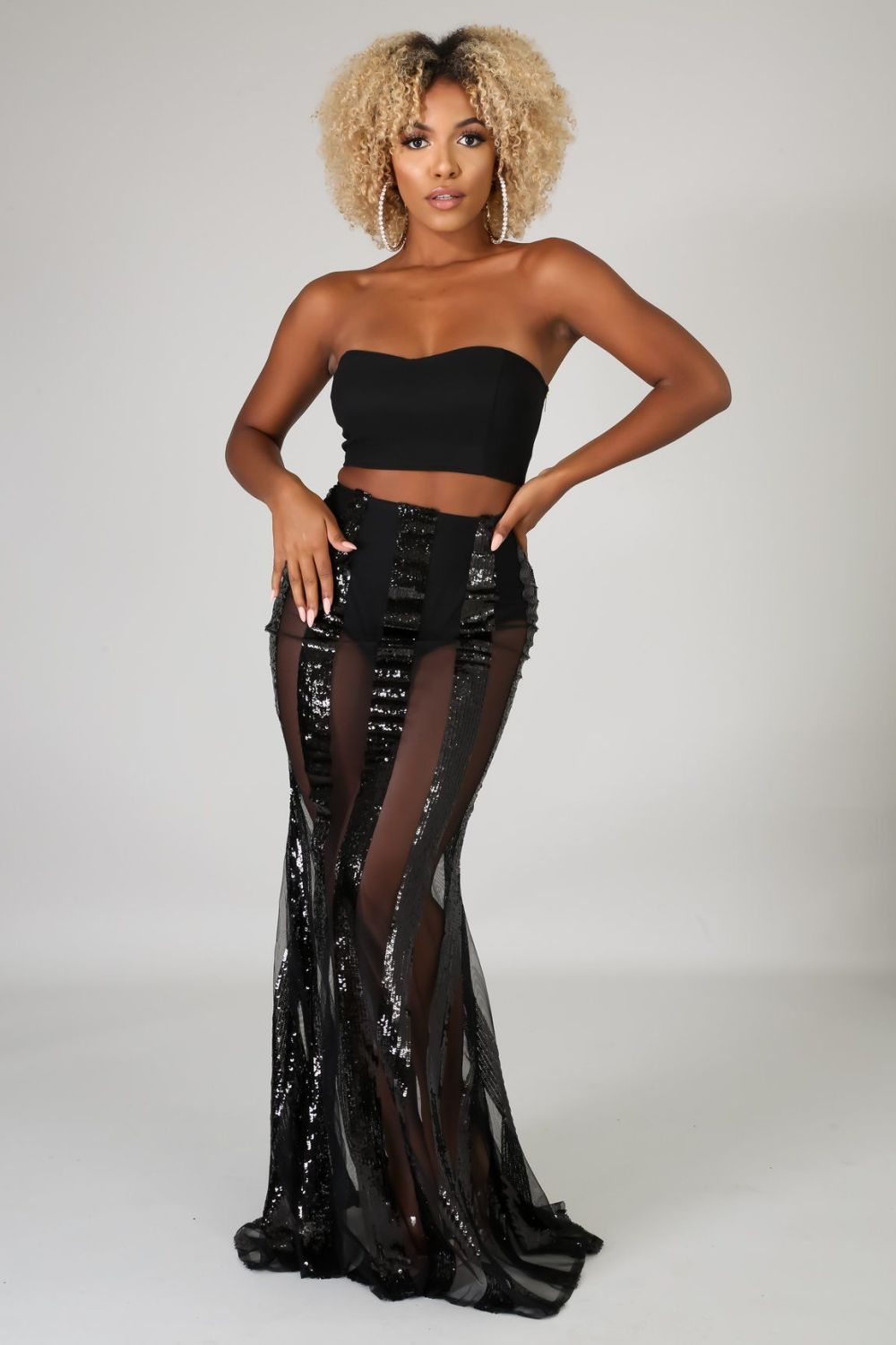 Stripe sequin maxi skirt cheap