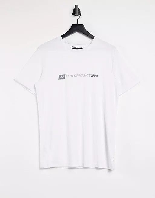 White Logo Print Performance T-shirt Size: M