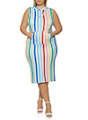 Multi Color Striped Hooded Dress Size: 2XL