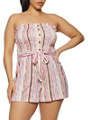 Pink Striped Tube Top Romper Size: 1XL