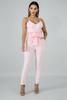 Pink Pleated Waistline Self Tie Jumpsuit Size: M