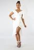 White Flare Ruched Dress Size: S