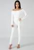 White Long Sleeve Jumpsuit Size: S