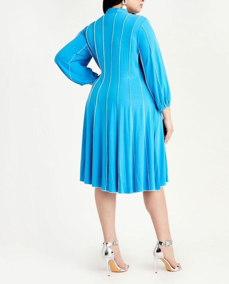 D284 Puff Sleeve Seamed Detail Throughout Mini Dress Size: 14/16