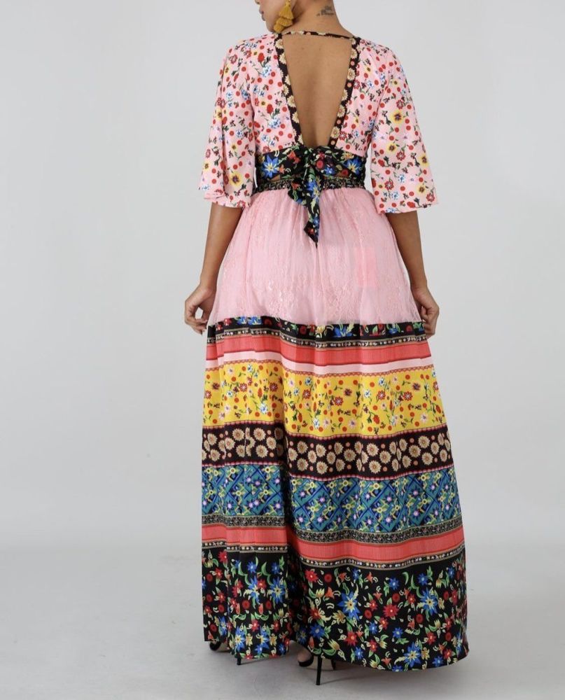 Multi Print Maxi Skirt Set Size: S