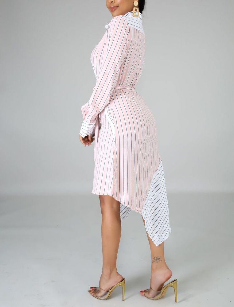 A840 Pink Long Sleeve Always Unique Dress Size: S