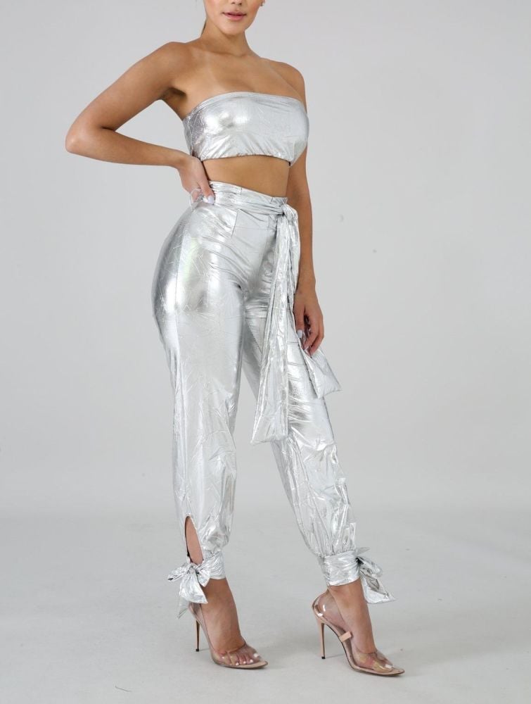 Silver Pants Two Piece Set Size: S