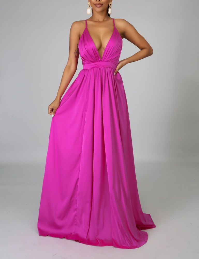 A909 Magenta Diva Maxi Dress Size: S