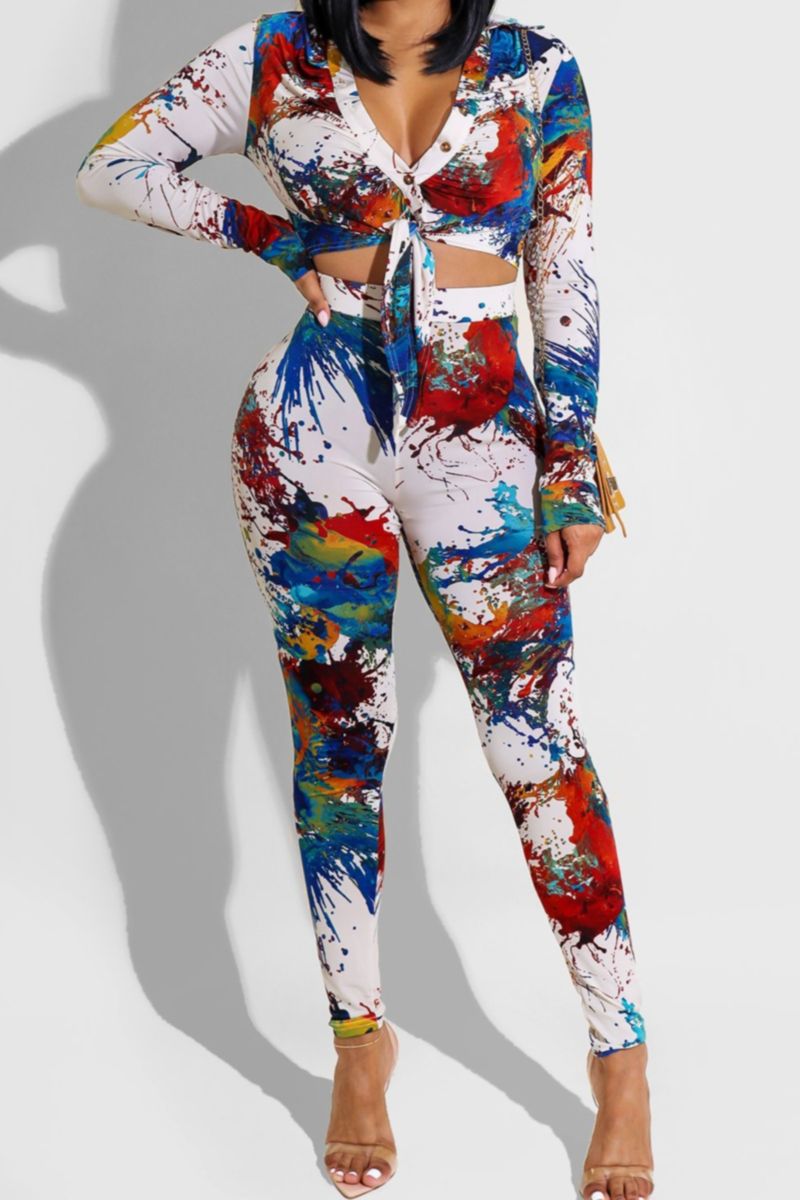 Stretch Long Sleeve Skinny Two-Piece Set Size: 1XL