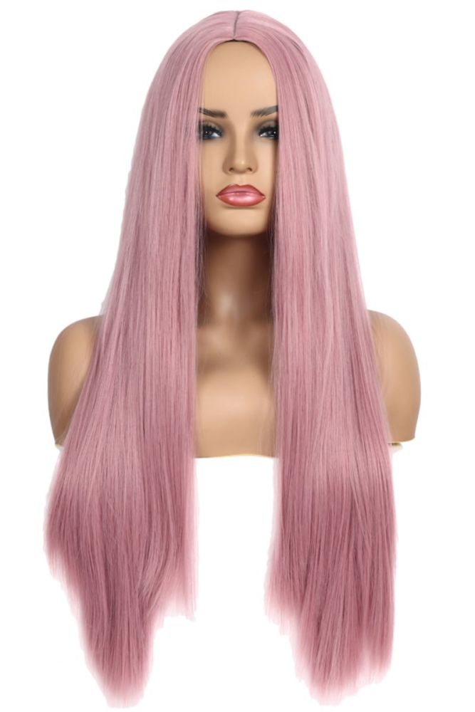 Pink Synthetic Straight Hair Wigs (Length:30 inch)