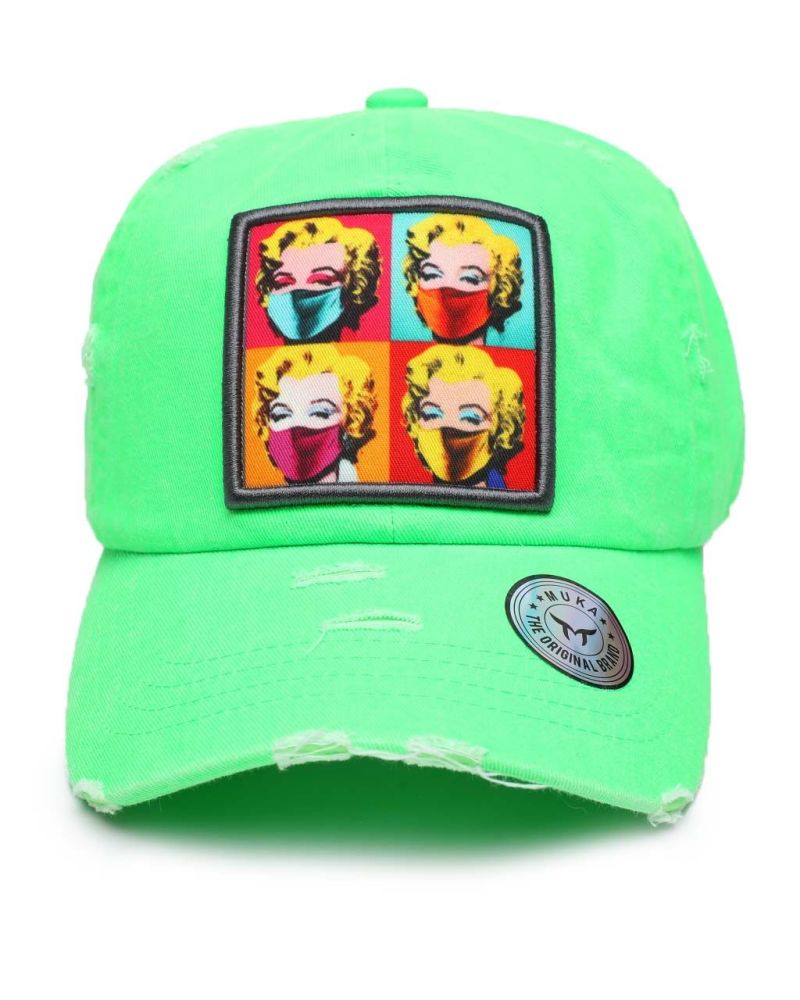 Lime Green Monroe Print Hat Size: OS