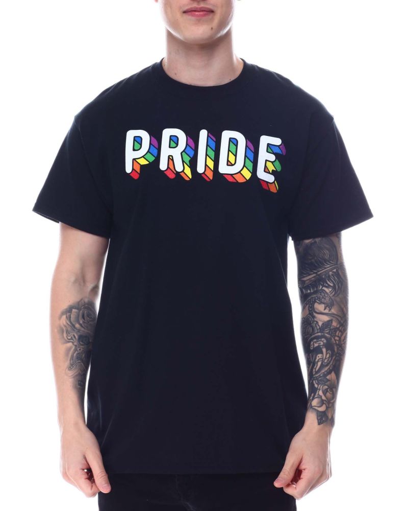 Pride Printed Black T-Shirt Size: L