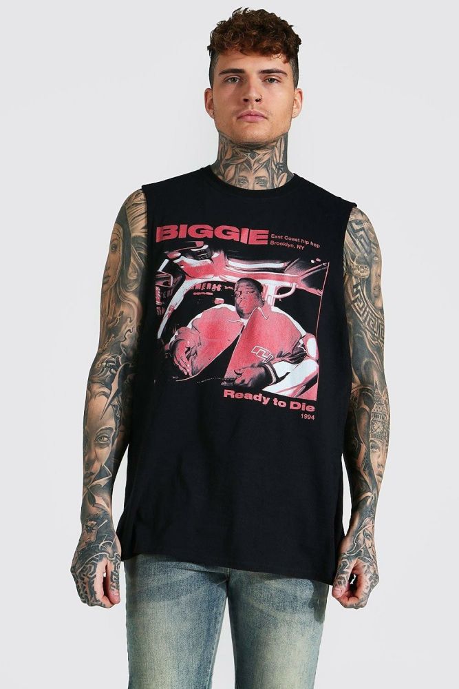  Biggie License Print Black Tank Size: M