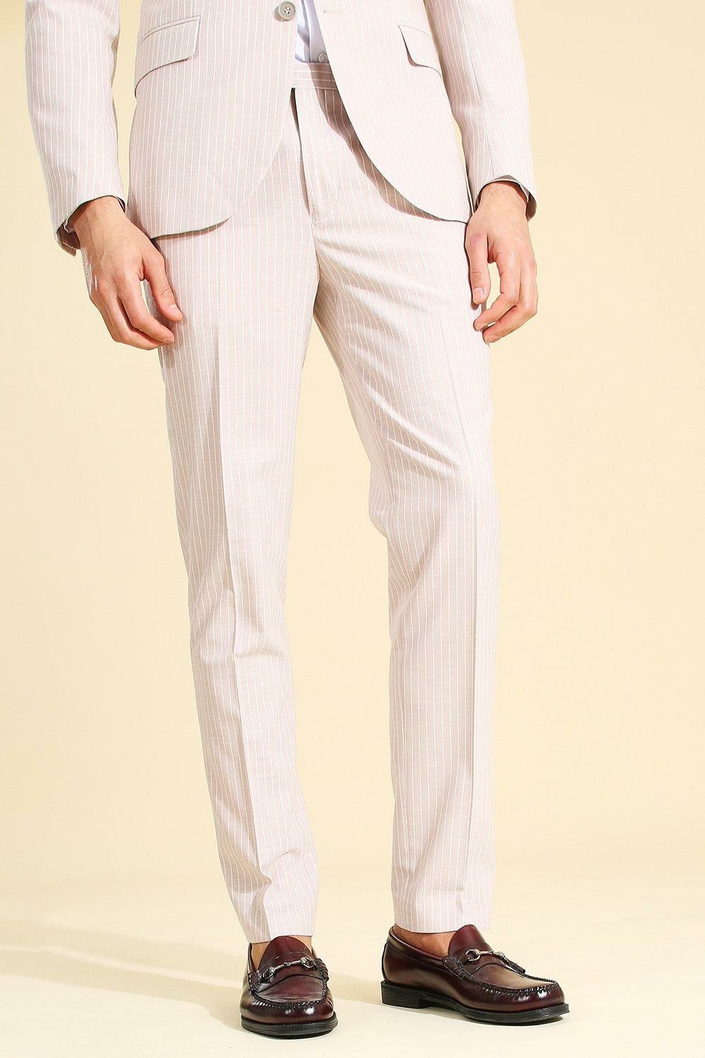 Pink Skinny Pinstripe Suit Trouser Size: Size: 36R