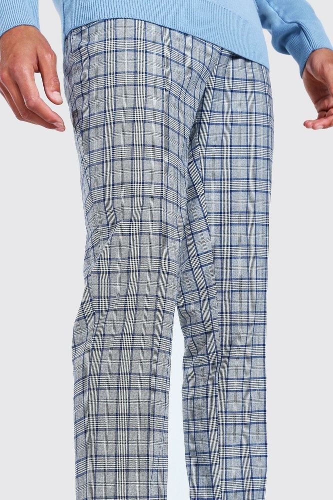 Grey Skinny Smart Check Trouser Size: 36