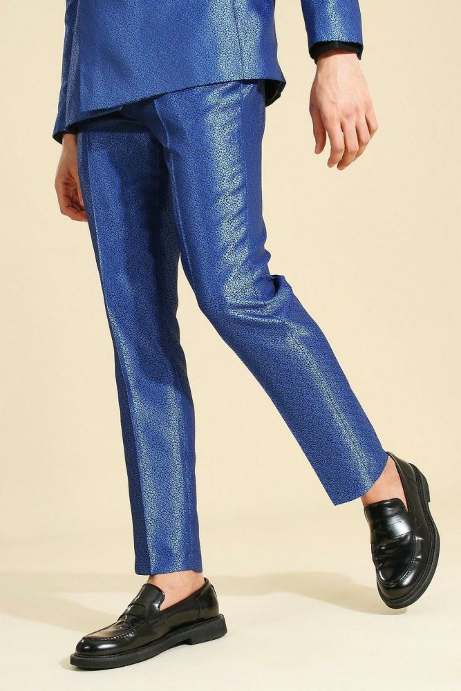 Skinny Jacquard Print Suit Trouser Size: 34
