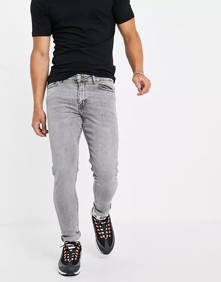 Skinny Light Washed Grey Jeans Size: W36 L32