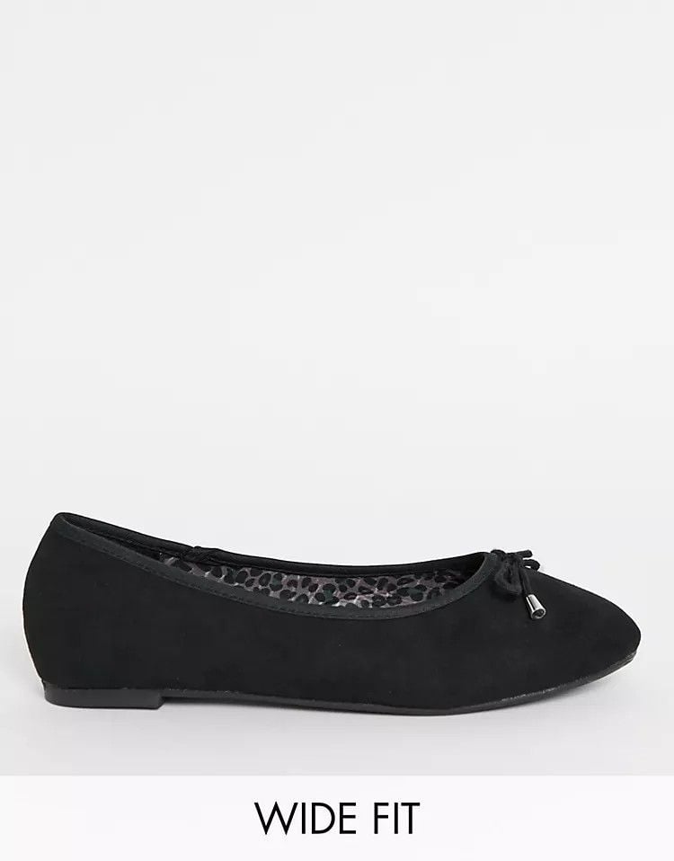 black suede ballerina flats