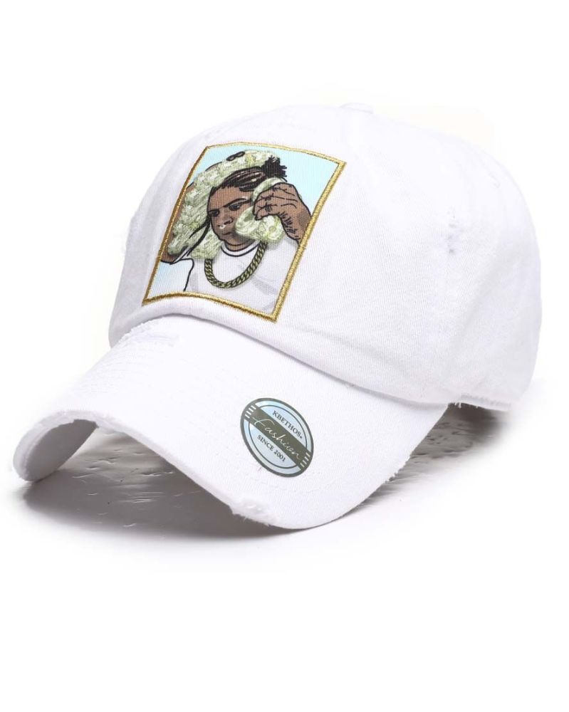 White Hello Money Hat Size: OS