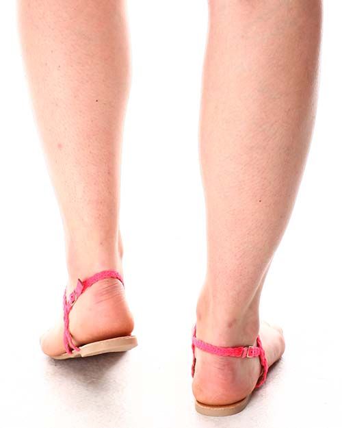 Pink Braided Sandals Size: 8.5