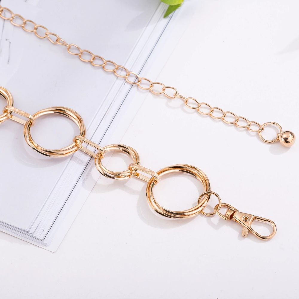 Fashion Gold Metal Ring Belt 