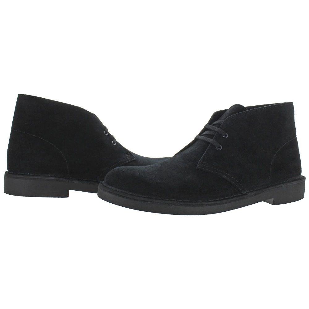 Black Lace-Up Desert Boots By Clarks