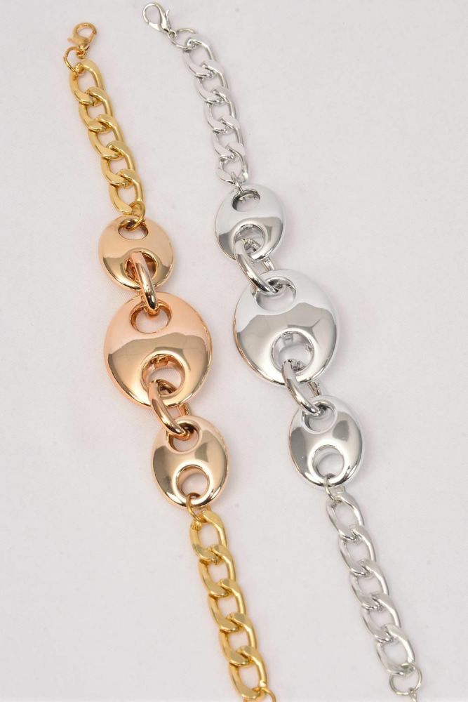 Anklet/Bracelet Chain Style Gold/Silver Mix Adjustable Length