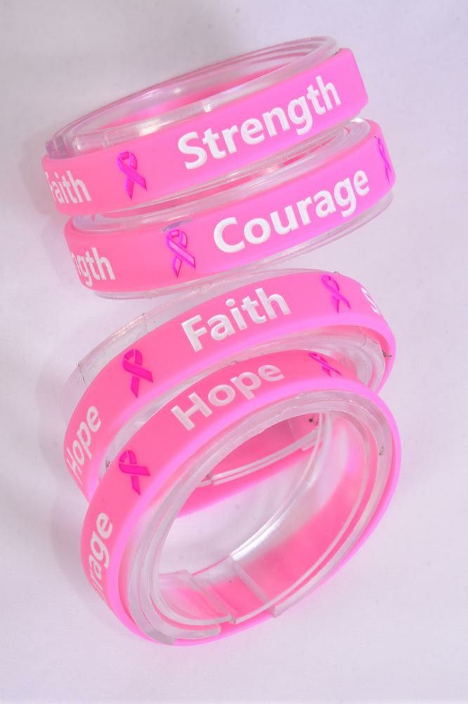 Breast Cancer Awareness Silicone Bracelet  