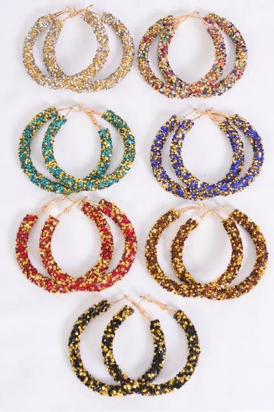 Hoop Metallic Multi Color Mix Earrings