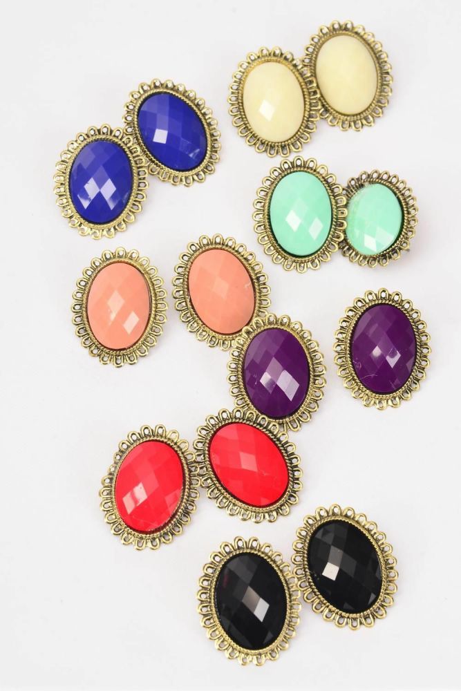 Vintage Fashion Round Multi Color Earrings
