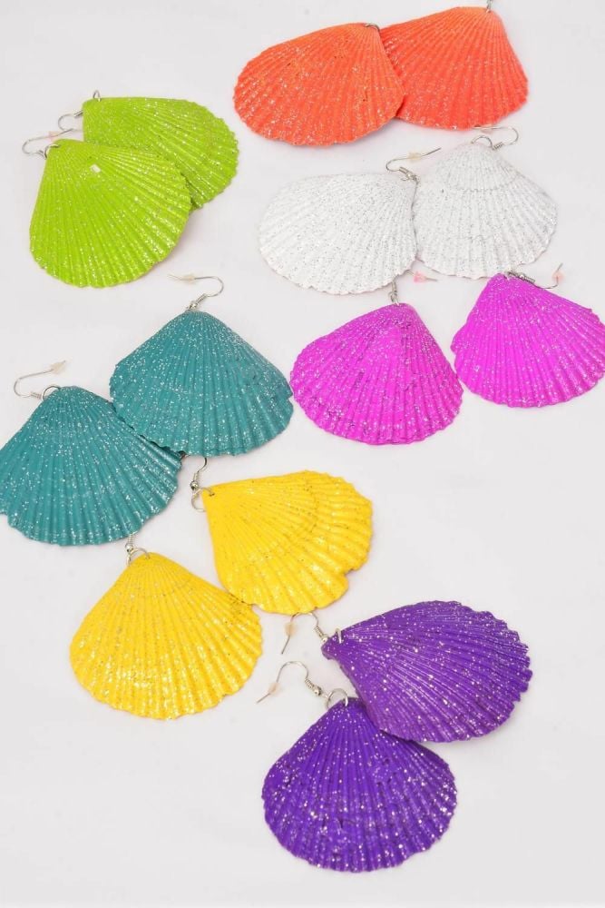 Seashell Glitter Color Mix Earrings