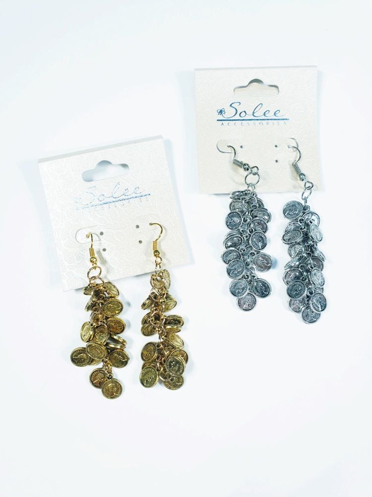 Vintage Coin Dangle Fashion Earrings