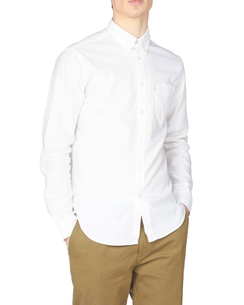 Ben Sherman White Long-Sleeve Signature Oxford Shirt Size: 2XL