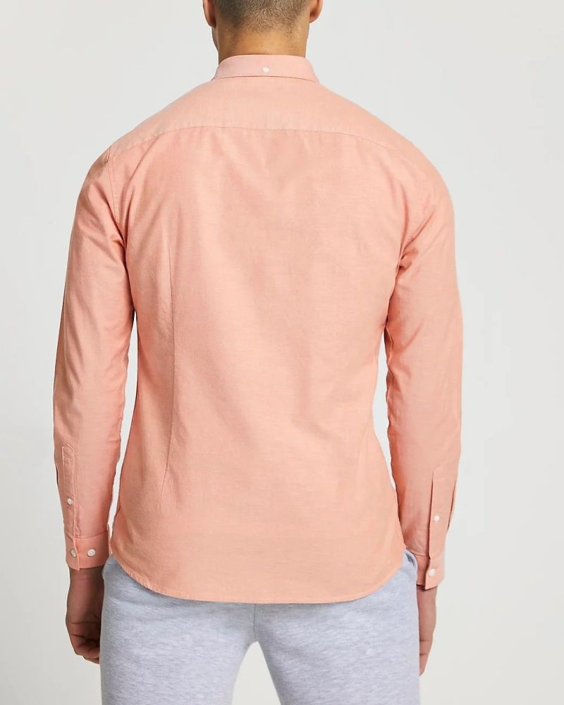 Button Down Orange Long Sleeve Shirt Size: XS
